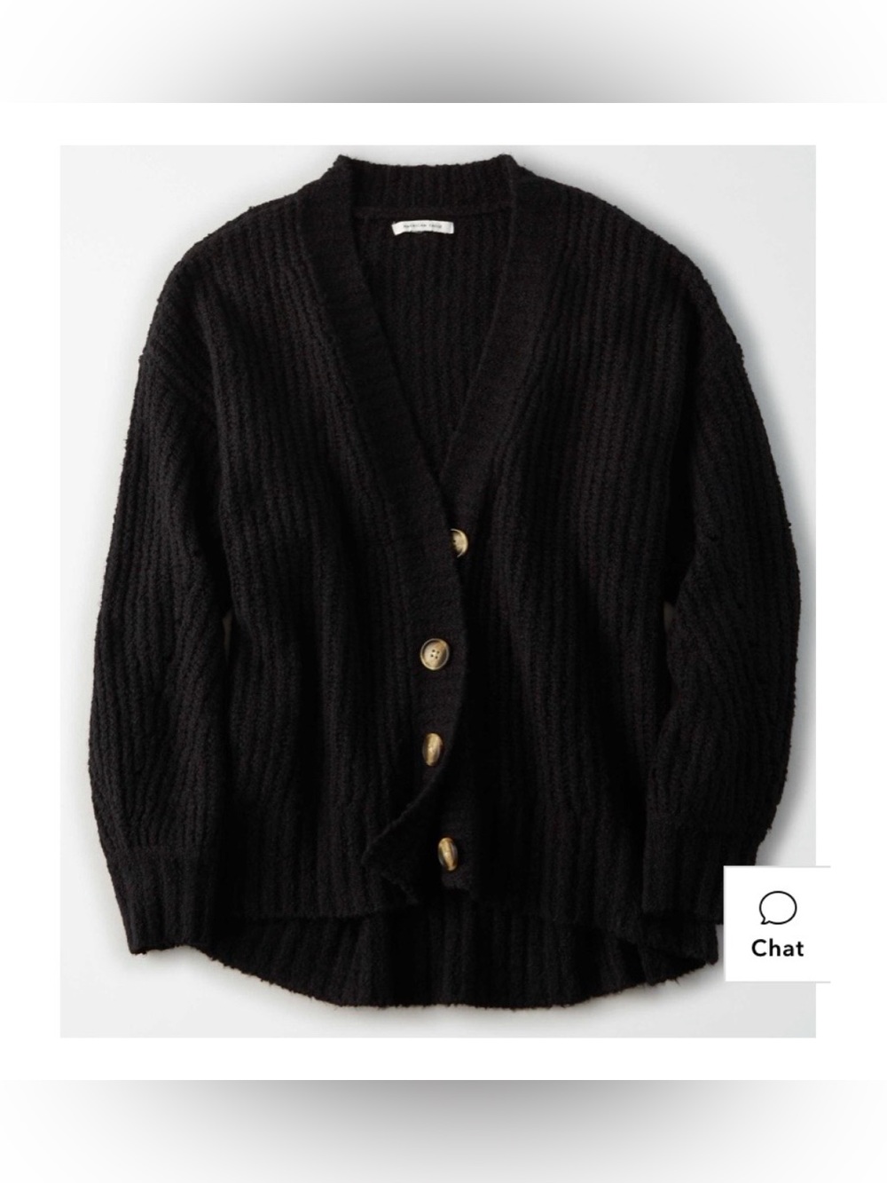 NWT American Eagle XS Cozy Black Button Up Knit Cardigan Sweater Top